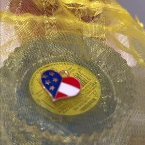 Heart-Shaped American Flag Pin